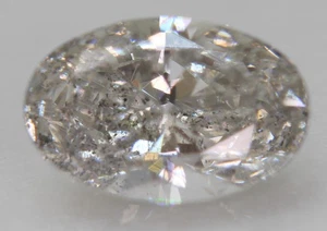 Zertifiziert 0,73 Karat H SI1 ovaler natürlicher verbesserter loser Diamant 7,28 x 4,83 mm - Bild 1 von 4