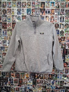 LL Bean Womens XL Fleece Pullover Gray Heathered Snap Sweater Sweatshirt EUC - Picture 1 of 7