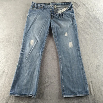 VTG Guess Falcon Jeans Mens 36x32 Blue Bootcut Distressed Denim Button Western - Image 1 of 4