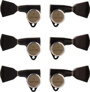 Gotoh Magnum Lock-Trad 3+3 Guitar Tuners with Keystone Knobs, Black - Picture 1 of 1