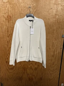 Theory Men’s Ryke Cashton Rib Cotton & Cashmere Blend Zip Up Cardigan L . $365 - Picture 1 of 17