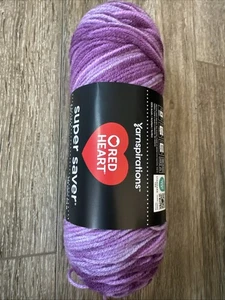 Yarnspirarion Red Heart Super Saver STRIPES Yarn Acrylic 5oz Purple Tones - Picture 1 of 2