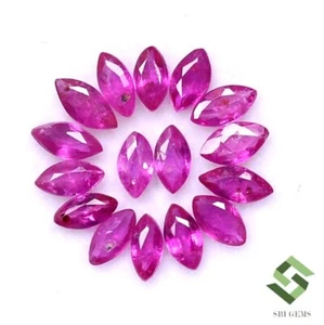 4x2 mm Natural Ruby Marquise Cut Lot 16 Pcs 1.61 CTS Calibrated Loose Gemstones - Picture 1 of 4