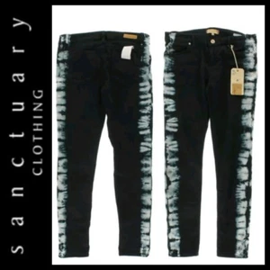 139 $ Sanctuary Clothing The Charmer schwarze Röhrenjeans Batikrand ~ 26 M3020 - Bild 1 von 11
