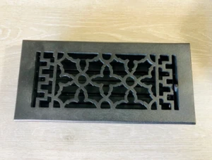 Registro sfiato pavimento regolabile in ferro decorato design vintage 4""x10"" diffusore casa - Foto 1 di 7