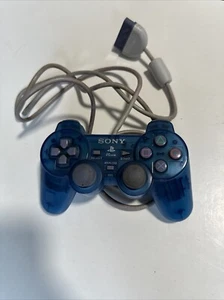 Official PlayStation 1 PSone Controller Blue Clear SCPH-110 - Great Condition - Picture 1 of 2
