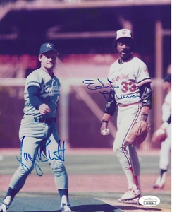 Autographed Signed 8x10 EDDIE MURRAY Orioles GEORGE BRETT Royals photo JSA - Picture 1 of 1