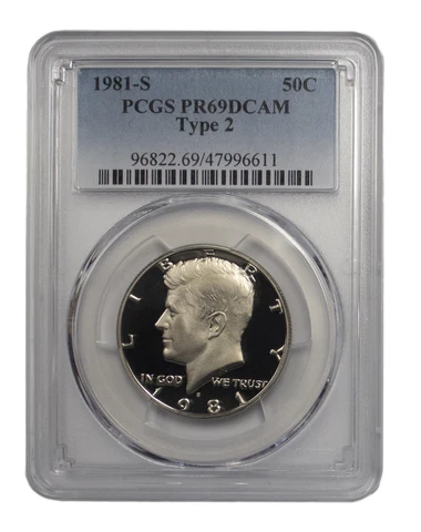 1981 -S Kennedy Proof Half Dollar Type 2 DCAM PCGS PR69 Cover