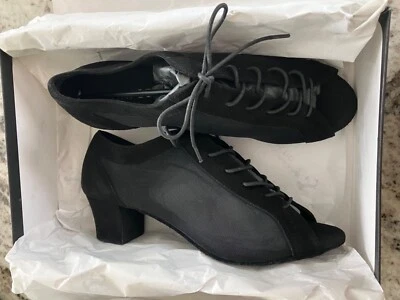 NIB Capezio Ballroom Dance Shoes Black Beatrice Suede 7.5 US Womens Handmade - Image 1 of 4