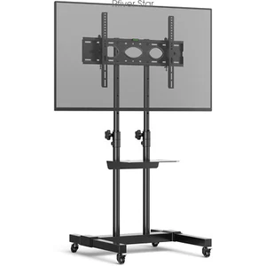 Universal Rollbarer TV-Wagen mit Schwenkhalterung für 37-80" Flachbildschirm/gebogener Fernseher - Bild 1 von 5