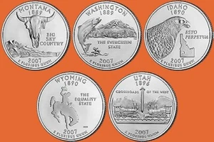 P State Quarters 2007 ~ juego de 5 monedas ~ sin circular estado como nuevo 25c coleccionable - Imagen 1 de 2