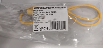 5x stackable 4mm banana plug yellow Plug to Plug Test Lead - 0.5m - Image 1 of 2