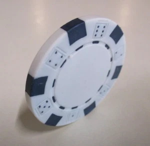 Casino Gaming Chip / Token - White and Blue - Numbers of the Dice on Each Side - Bild 1 von 4