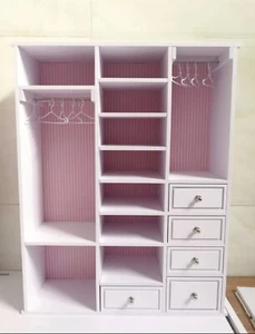 1/6 Doll Furniture Wardrobe White for Fashion Royalty Poppy Parker 12” Toys C - Picture 1 of 1