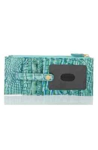 BRAHMIN SEAFOAM OMBRE MELBOURNE LEATHER CREDIT CARD SLIM WALLET NWT - Picture 1 of 2