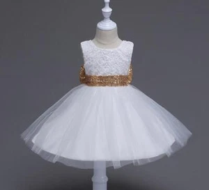 Newborn Baby Girl Tutu Tulle Dress Princess Party Sequin Wedding Bridesmaid - Picture 1 of 13