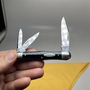 Vintage Case 1940-1964 slick black Whittler Knife Very Nice Three Blade - Picture 1 of 5