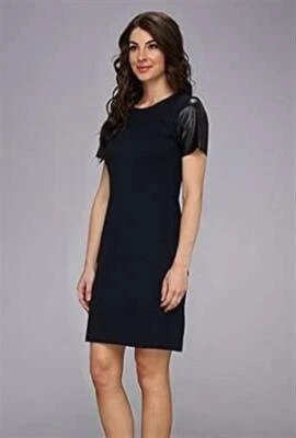 Donna Morgan 237615 Mujer Cuero Manga Ponte Shift Azul Marino/Negro Talla 8 Foto 1 de 4