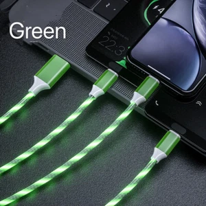 Universal LED Light-up Flashing USB Charging Cable Cord 3 in 1 Multi Functions - Picture 1 of 17