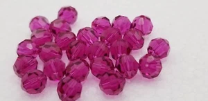 5000 Swarovski® Fuchsia (502)  round beads     6mm   24 pieces/pack - Picture 1 of 1
