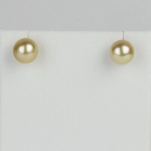 14k Yellow Gold, South Sea Cultured Pearl Women's Stud Earrings - Picture 1 of 2
