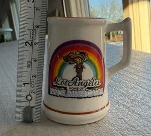 Vintage Mini Los Angeles Home of 1984 Summer Games Olympics Torch Rainbow Mug - Picture 1 of 8