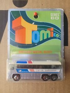 TOMICA F49 - GREYHOUND BUS [SILVER] CAR MINT VHTF AUSTRALIA BLISTER CARD GOOD 