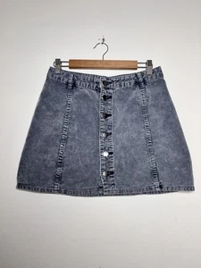 Billabong Corduroy Button Down Women’s Grey Mini-Skirt Size 12 - Picture 1 of 9
