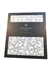 ESV Journaling Study Bible Cloth over Board Blue Floral Design SMALL PRINT ED - Picture 1 of 8