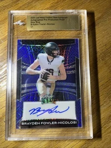Brayden Fowler-Nicolosi 2025 Leaf Metal RC Auto 1/1 Encased Proof Blue Mojo - Imagen 1 de 2