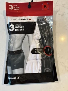 Schweizer Marke Boxershorts Stanford Größe Small weiß 6" Schrittlänge Neu mit Etikett - Bild 1 von 3