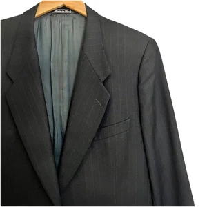 Giorgio Armani Men’s Size 41R Vintage Sport Coat Saks Fifth Ave Black Striped - Picture 1 of 17