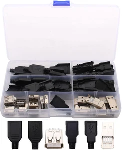 RUNCCI-YUN 20Pcs Löten USB Typ a Stecker, USB 2.0 Typ a Stecker USB 4 Pin Stecke - Bild 1 von 12