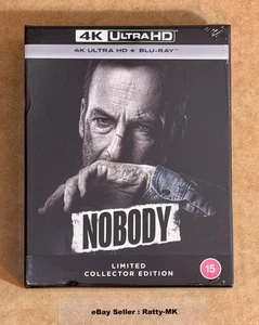 NOBODY - UK COLLECTOR'S EDITION 4K + BLU RAY STEELBOOK - NEW (READ DESCRIPTION) - Picture 1 of 15