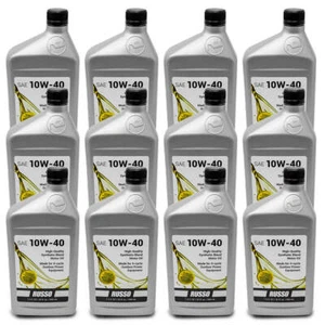 12PK Russo SAE 10W40 Synthetic Blend 4-Cycle Motor Oil 32oz./1 Quart - Picture 1 of 2