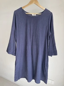 Free Love Dress One Size 100% Cotton Navy Smock - Picture 1 of 6