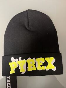 Cappello Unisex Pyrex Nero Logo Flou Cuffia Lana