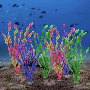 10/20Pcs Artificial Water Plants Plastic Fish Tank Aquarium Decorative Seaweed - Picture 1 of 25