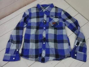 Epic Threads Niños Talla M Azul y Negro Cuadros 100% Algodón Manga Larga Abotonada - Imagen 1 de 2