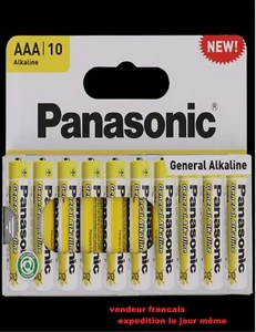 Lot de 10 piles AAA LR3 1.5 v Panasonic Original Alcaline - Afbeelding 1 van 2
