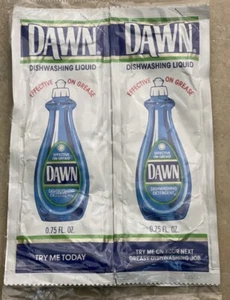 Double Pack Vintage Dawn Dishwashing Liquid Samples 1980’s .75 Fl OZ. Each New - Picture 1 of 4
