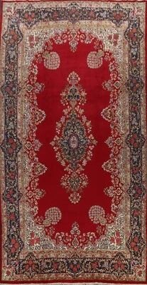 Alfombra vintage Kirman tinte vegetal hecha a mano tamaño palacio lana oriental 10'x17' Foto 1 de 4