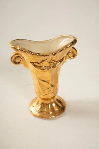 Weeping Gold Porcelain (B3R) Vase (JSF6) Flower Floral Design 6" Mid Century - Bild 1 von 10