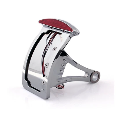Side Mount License Plate Bracket LED Tail Brake Light 4 Harley Bobber Chopper - Image 1 of 4