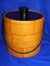 Vintage Irvinware 1977 Ice Bucket W/ Leather Look- New in Box, Made in USA