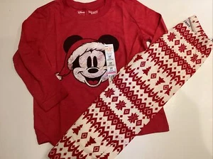 3T Mickey Mouse Santa hat Jumping Beans long sleeve tshirt Old Navy print pants - Bild 1 von 5