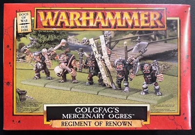 Warhammer Dogs Of War Golgfag's Mercenary Ogres (1998) Sealed Metal Pewter Rare - Image 1 of 4