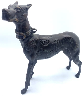 Vtg Andrea by Sadek Dog Sculpture Figurine Great Dane Art Deco Large Bronze - Image 1 of 4