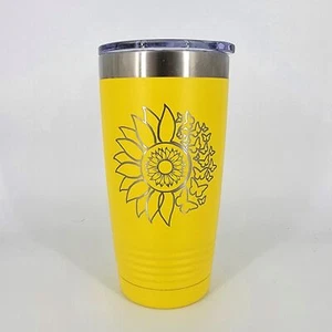 Sunflower and Butterflies - Hot or Cold Travel Cup - Picture 1 of 3