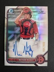 Nathan Hickey 2022 1st Bowman Chrome Refractor Auto /499 #CPA-NH Boston Red Sox - Picture 1 of 2